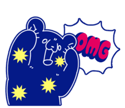 lazy bear english version sticker #11559043