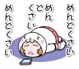 Girl wearing a Parker of seals"apako"1 sticker #11562292