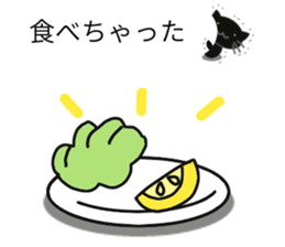 Black cat of the balloon style sticker #11562395