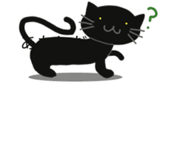 Black cat of the balloon style sticker #11562418