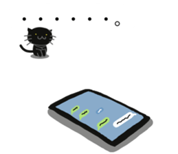 Black cat of the balloon style sticker #11562430