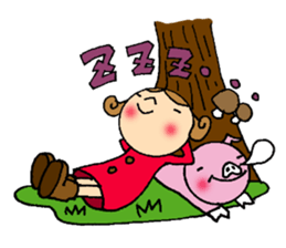 kawaii girl and Pig Stickers sticker #11567108