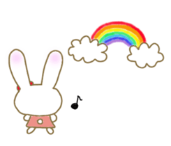 An apple rabbit sticker #11572116