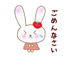 An apple rabbit sticker #11572117