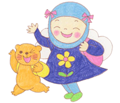 Cute muslim girl sticker #11573075