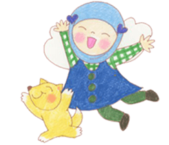 Cute muslim girl sticker #11573087