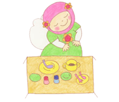 Cute muslim girl sticker #11573090