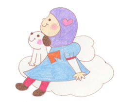Cute muslim girl sticker #11573095