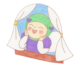Cute muslim girl sticker #11573100
