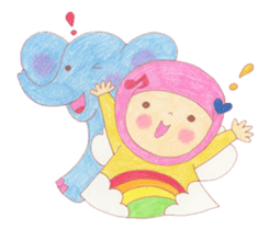 Cute muslim girl sticker #11573110