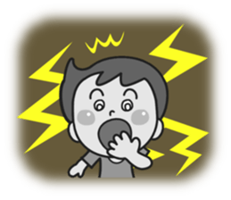 Cheerful happy boy sticker #11574624