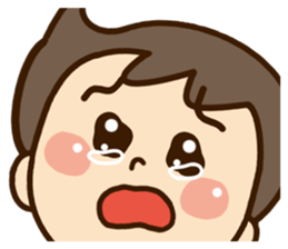 Cheerful happy boy sticker #11574626