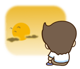 Cheerful happy boy sticker #11574628