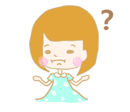 Drooping eyes girl sticker #11575442