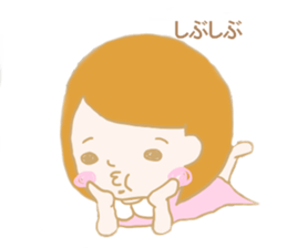 Drooping eyes girl sticker #11575457