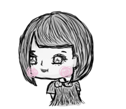 Drooping eyes girl sticker #11575462