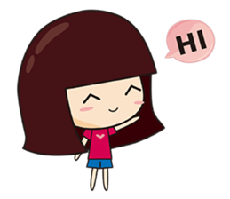 The girl and the cat sticker #11577232