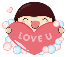 The girl and the cat sticker #11577233