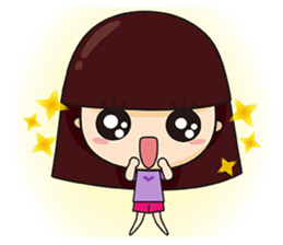 The girl and the cat sticker #11577237