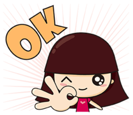 The girl and the cat sticker #11577240