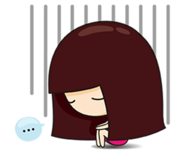 The girl and the cat sticker #11577243