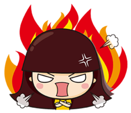 The girl and the cat sticker #11577251