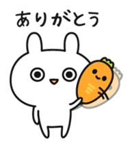 Funny rabbit and carrot sticker #11577592