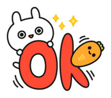 Funny rabbit and carrot sticker #11577596