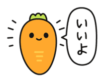 Funny rabbit and carrot sticker #11577598