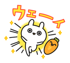 Funny rabbit and carrot sticker #11577603