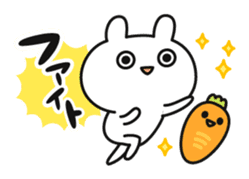 Funny rabbit and carrot sticker #11577604