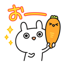 Funny rabbit and carrot sticker #11577605