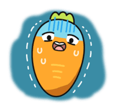 Funny rabbit and carrot sticker #11577608