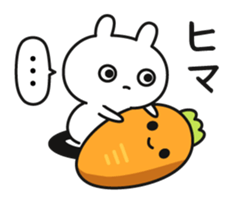 Funny rabbit and carrot sticker #11577612