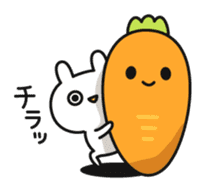 Funny rabbit and carrot sticker #11577614