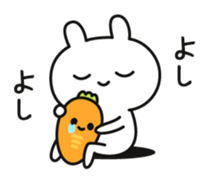 Funny rabbit and carrot sticker #11577624