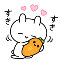 Funny rabbit and carrot sticker #11577625