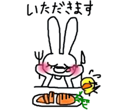 A rosy cheeks rabbit and chick sticker #11579316