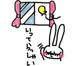 A rosy cheeks rabbit and chick sticker #11579320