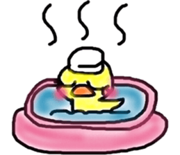 A rosy cheeks rabbit and chick sticker #11579330