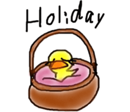 A rosy cheeks rabbit and chick sticker #11579331