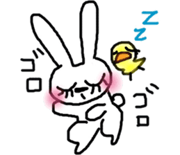 A rosy cheeks rabbit and chick sticker #11579332