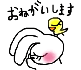 A rosy cheeks rabbit and chick sticker #11579339
