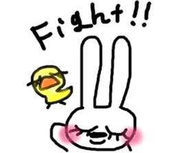 A rosy cheeks rabbit and chick sticker #11579340