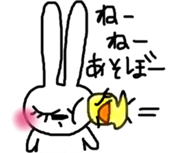 A rosy cheeks rabbit and chick sticker #11579344