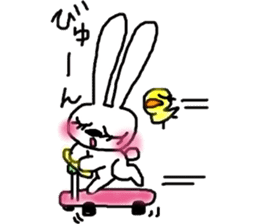 A rosy cheeks rabbit and chick sticker #11579345