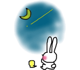 A rosy cheeks rabbit and chick sticker #11579351