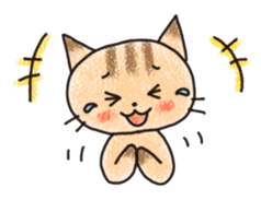 "MAYUNEKO" The cats with eyebrows! sticker #11580340