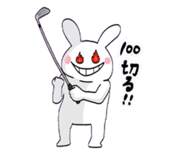Golf lovers the rabbit. sticker #11584292