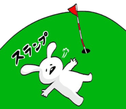 Golf lovers the rabbit. sticker #11584308